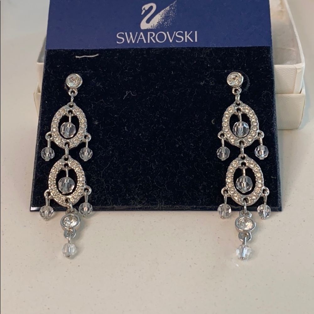 SWAROVSKI chandelier earring silver white gold